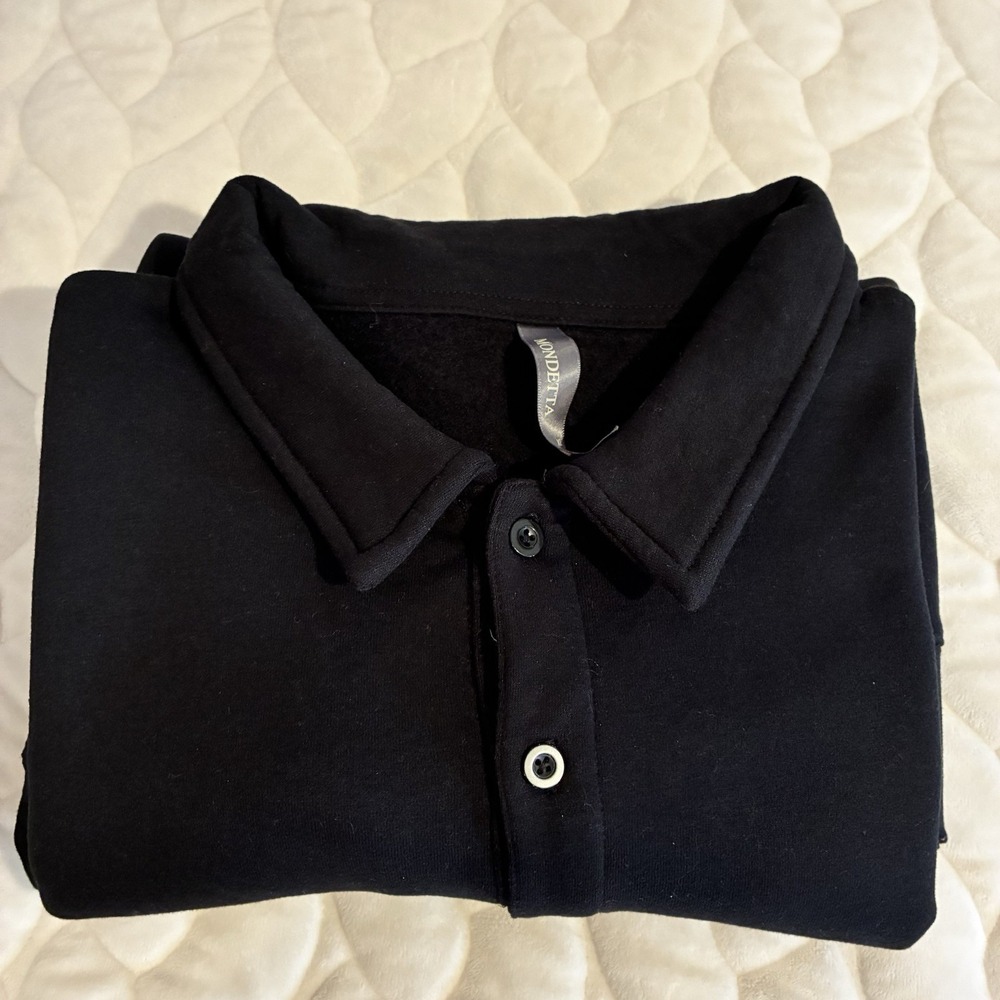 MONDETTA Shirt, Men's Size XL, Black, Polo,‎ Long Sleeve, Collared